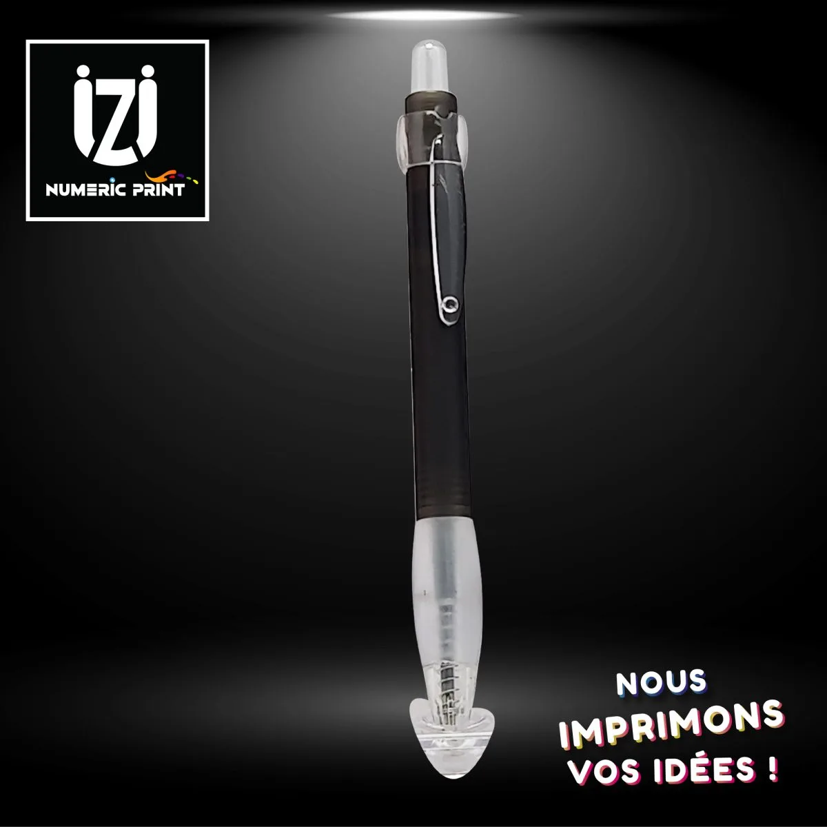 Stylo Plastique noir à pression